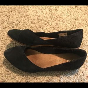 Black suede TOMS flats